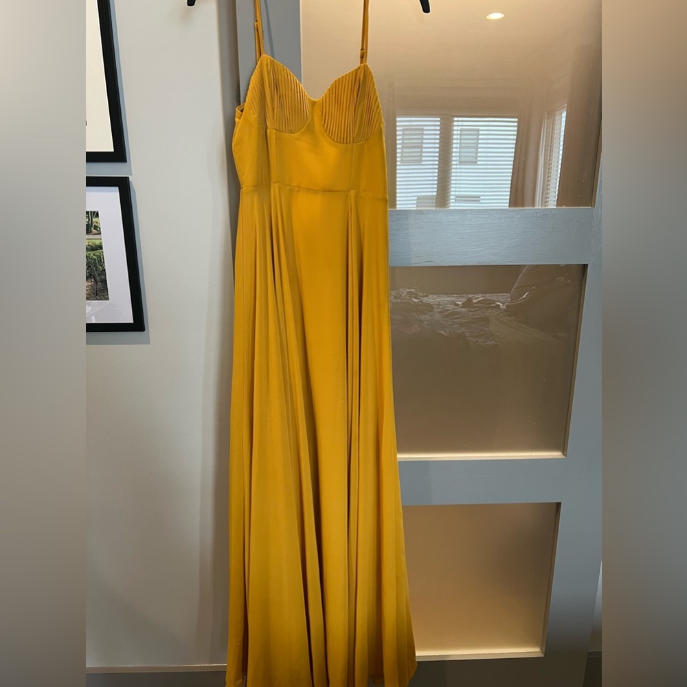 Lulu’s yellow/gold maxi dress- size XS